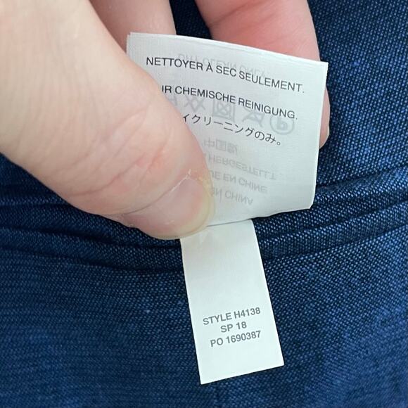 J Crew Men’s 44R Ludlow Slim Fit Unstructured Suit Jacket Cotton Linen Navy Blue - Picture 9 of 10